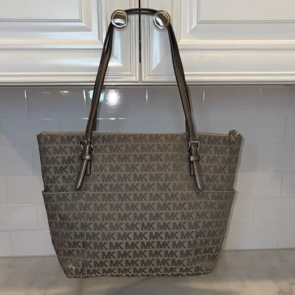 Michael Kors Bag Purse Handbag Pocketbook Charlotte Signature Jet Set Tote Bag